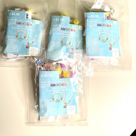 Jewelry Craft Kits, 4 kits for necklace and bracelet making, bunny rabbit charms - Picture 2 of 7